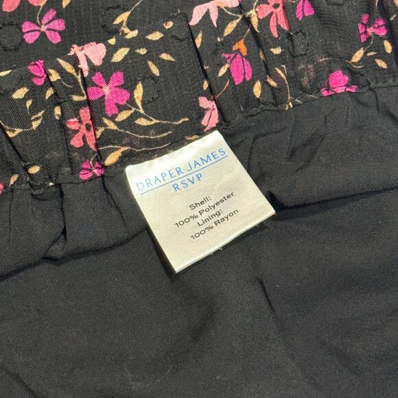 Draper James RSVP Pink Ditsy Floral A-Line Skirt Sz L Button Front Elastic Waist - Picture 9 of 12